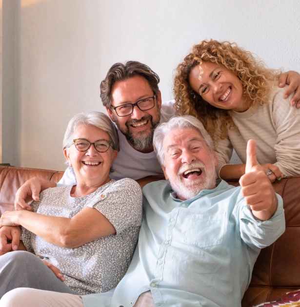 Happy family after receiving comprehensive dental care at Willow Street Dental in Chippewa Falls, WI